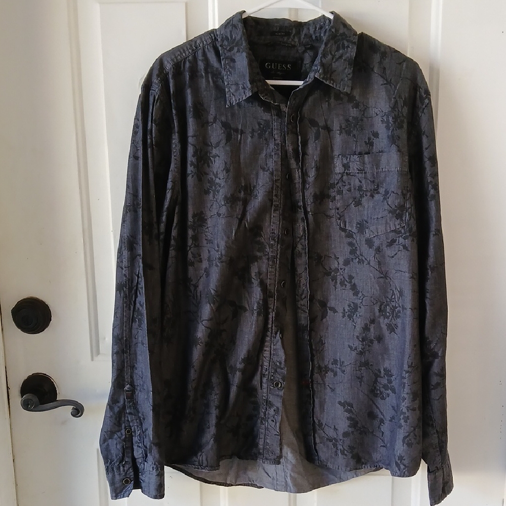 Guess Charcoal Floral Shirt